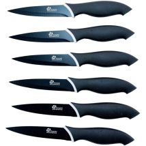 Pradel Excellence Cc006n 6 Coltelli Da Bistecca Lame Antiaderenti Acciaio Inox Nero