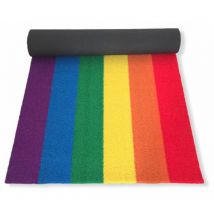 Prato Artificiale Multicolore Tappeto Zerbino Arcobaleno Sintetico 90x180 cm Gioco Bambini