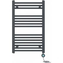 Pre-filled Bathroom Straight Electric Heated Towel Rail Radiator Thermostatic 800x500mm Anthracite