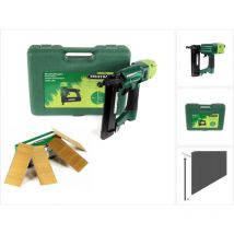 2XR-J50 Chiodatrice pneumatica in valigetta + 4000x Chiodi a testa stretta Brads 50 mm - in acciaio zincato / resinati - Prebena