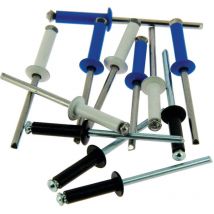 12 Aluminium-nieten Ass Blc/schwarz/bl