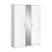 Prego ensemble d'armoires de rangement 3 parties brillant blanc, blanc.