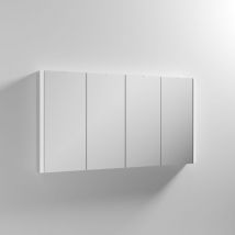 Nuie - Eden 4-Door Mirrored Cabinet 650mm h x 1200mm w White