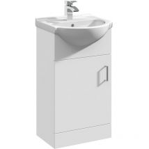 Premier - Nuie Mayford Gloss White 450mm Vanity Unit and Curved Ceramic Basin - VTY450