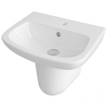 Premier - Nuie Ambrose Basin and Semi Pedestal 500mm Wide - 1 Tap Hole