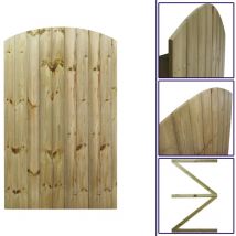 Premier Garden Supplies - Premier 6ft Tongue & Groove 105cm Wide Semi-Braced Arch Top Gate