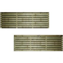 6ft x 2ft romad Double Horizontal Venetian Slatted Fence Panel - Pressure Treated (Tanalised)