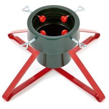 Premier Heavy Duty Metal Real Christmas Tree Stand - Red or Green - 46cm