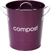 Premier Housewares - 0510016 Compostiera In Acciaio Zincato, Viola