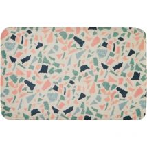 Premier Housewares - Bath Mats Non Slip Colourful Bath Mat Stylish Terrazzo Design Rectangular Shaped Mats For Bathroom With Soaking Ability 80 x 50