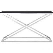 Premier Housewares - Interiors by Premier Black and White Console Table, Luxury Modern Rectangular Console Table, Black Wood Hallway Console Table