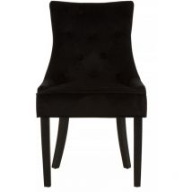 Premier Housewares - Interiors by Premier Black Velvet Chair, Enchanting Sleep Chair, Easy to Assemble Borg Chair, Comfy Dining Chair