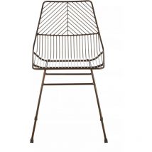 Premier Housewares - Interioirs by Premier Small Bronze Metal Wire Chair, Sturdy Metal Chair for Kitchen, Outdoor Tapered Metal Chair for Patio, Lawn