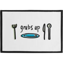 Premier Housewares - Interiors By Premier Stylish Set Of Four Doodle Grubs Up Placemats, Practical Placemats Set Of 4, Cotton Placemats For Table