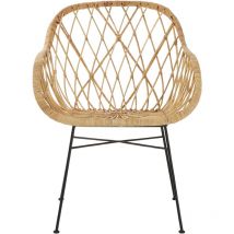 Premier Housewares - Interiors by Premier Rattan Chair, Easy to Clean Outdoor Chair, Backrest Rattan Office Chair, Eco-friendly Garden Outdoor Chair