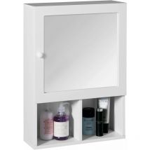Premier Housewares - Mobile per il bagno con sportello a specchio e due scomparti, 56 x 40 x 15 cm, colore: Bianco