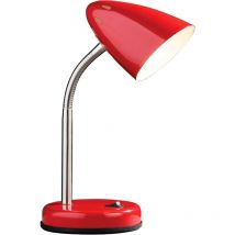 Premier Housewares - Interiors by Premier Red Table Lamp for Work Desk, Desk Lamp with Conical Lamp Head, Long Lasting Iron Bedside Lamp