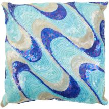 Premier Housewares - Sequins Turquoise Cushion Comfortable Cushion With Sequin Detail Ideal For Living Room And Bedroom Decorative Sofa Cushions 13 x