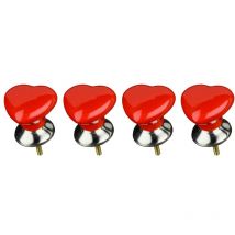 Set di 4 Pomelli per Cassetti Forma di Cuore in Ceramica, Rosso - Premier Housewares