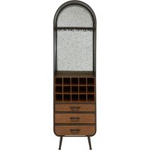 Premier Housewares - Interiors by Premier Industrial Bar Cabinet, Ample Storage Wooden Shelves, Durable Wine Storage Tall Bar Unit, Wooden Cabinet