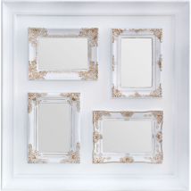 Premier Housewares - Vintage Style White & Gold 4 Photo Frame