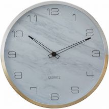 Wall Clock Silver / Gold Finish Silver Frame Clocks For Living Room / Bedroom / Contemporary Style Round Shaped Design Metal Clocks 4 x 30 x 30