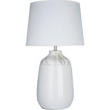 Interiors by Premier Elegant White Ceramic Table Lamp, Contemporary Bed Table Lmap, Easily Maintained Lamp for Livingroom Table