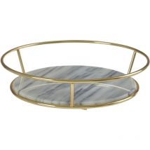 Premier Housewares White Marble / Brass Finish Fruit Basket