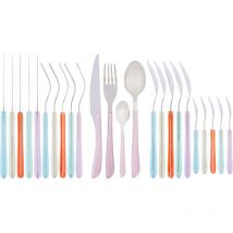 Premier Housewares - Interiors By Premier Bright 24Pc Multi Pastel Coloured Cutlery, Versatile Set For Kitchen, Portable Cutlery Set For Travelling
