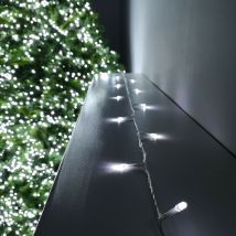 Premier - 200 led 16m Christmas Outdoor Function Lights Timer Clear Cable in White