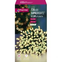 Premier - Multi Action Supabrights Christmas Timer Fairy Lights - 720 Leds - Warm White