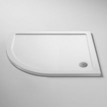 Nuie Pearlstone White Offset Quadrant Shower Tray 900mm x 800mm Left Handed