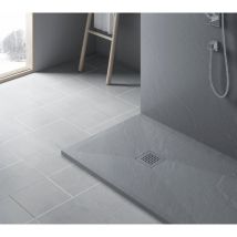 Premier Slate Stone Ultra-Slim 25mm Rectangular Shower Tray - Light Grey - 1100 x 700