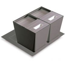 Premiere Cubes M120 Inox-Anthracite - premiere anthracite - Conteneur anthracite à 2, 3 et 4 compartiments à placer à l'intérieur du tiroir