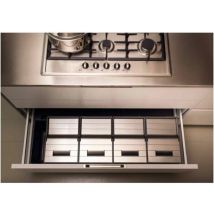 Gollinucci - Premiere Cubos M90 Inox-Blanco - premiere - Contenedor 2, 3 y 4 compartimentos para la colocación en interior de cajón