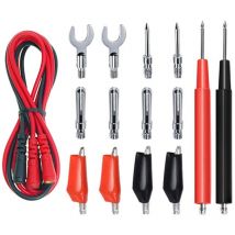 Laoa - Premium 16-in-1 Multimeter Test Leads Kit, Replaceable Silicone Jumper Wires with Electronical Alligator Clips Probes, Banana Plug, Power