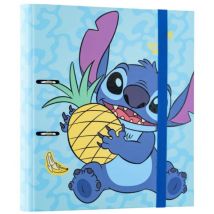 Zwei-Ring Ordner Blau - Stitch A4-Ordner mit 2 Ringen und Gummiband 32x28 cm