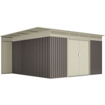 Hoggar - Premium Gartenhaus Uppsala 13,22 m2 - 10 Jahre Garantie - 397x333x191cm. Metall-Schuppen