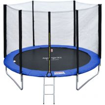 Premium Pack Trampolino 180 cm reversibile blu/verde cairns + rete, scala, copertura e kit di ancoraggio