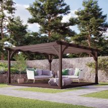 Rutland County Garden Furniture Ltd - Premium Pergola and Decking Kit - Wood - L300 x W300 x H270 cm - Rustic Brown