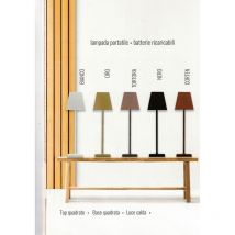 Lampada da tavolo led ricaricabile touch dimmerabile bar ristorante quadra prequ, 'Nero'