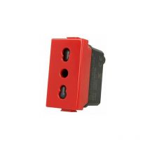 Presa Bipasso 2P+T 16A bivalente P17/11 rosso Compatibile Matix SD61800R