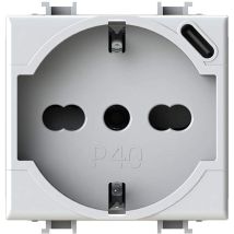 Prise Bipasso Et Schuko 4box P40 Avec Usb 3.0a Bticino Matix 4b.am.p40.usb