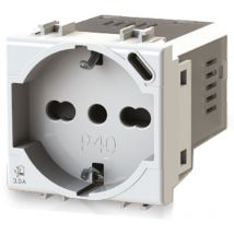 Bticino Matix 4B.AM.P40 de dos polos y toma schuko 4Box P40 con usb 3.0A