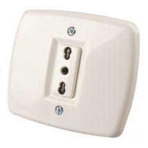 Presa bivalente 10/16 a 2P+T 250 v scatola rotonda