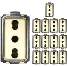Presa Bivalente Modello Magic 16a + T 250 Volt Colore Bianco Confezione Da 14 Pezzi