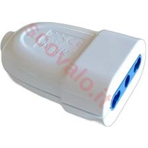 Presa elettrica volante bivalente 10-16A italiana bianco 16A