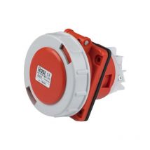 Rosi - Presa industriale da incasso, 380V, 3P+T, 63A, IP67, 85x100mm, inclinata 10° 1007018Q