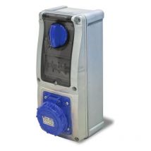 Rosi - Presa interbloccata verticale con sezionatore, con fondo, con magnetotermico, 230V, 3 poli, 63A, IP67 16.263B6MT