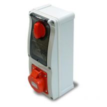 Rosi - Presa interbloccata verticale con sezionatore, con fondo, con magnetotermico, 380V, 5 poli, 32A, IP54 16.3434R6MT